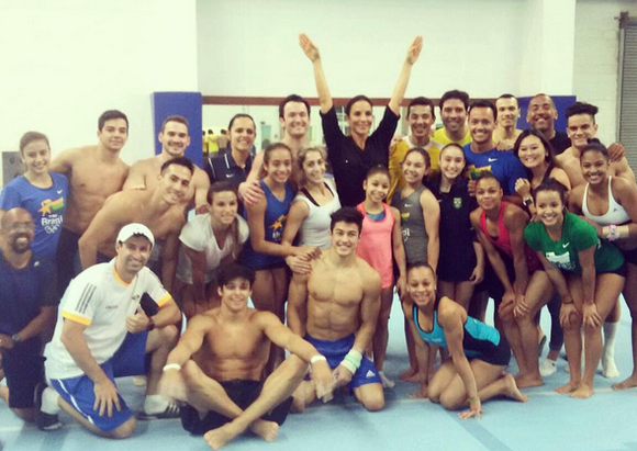 Ivete Sangalo foi a atração do treino da seleção brasileira de ginástica (Foto: Reprodução/Instagram)