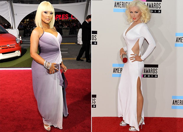 Christina Aguilera - Antes e Depois (Foto: Agência Getty Images - Agência AFP)