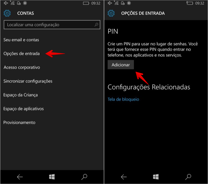 Adicionando um PIN ao celular (Foto: Reprodução/Helito Bijora)