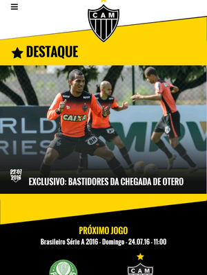 Aplicativo do Atlético-MG (Foto: Reprodução / Aplicativo do Galo) Aplicativo do Atlético-MG (Foto: Reprodução / Aplicativo do Galo)