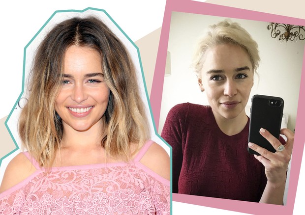 Mudança de cabelo - Emilia Clarke (Foto: Frederick M. Brown/Getty Images e Reprodução/Instagram)