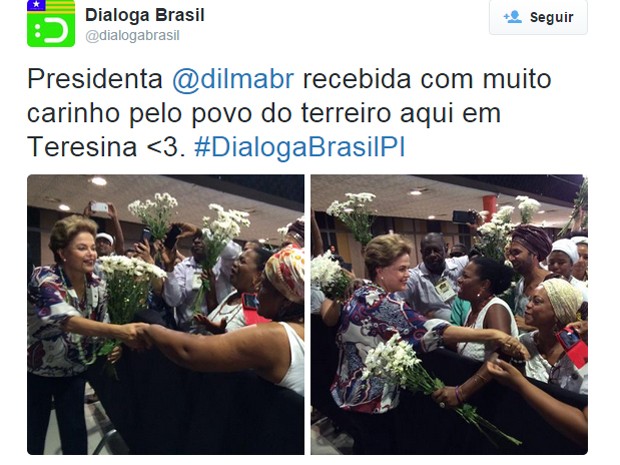 Presidente Dilma Rousseff em Teresina (Foto: Reprodução/Twitter Dialoga Brasil)