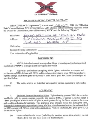 Kalindra Faria contrato XFC (Foto: Reprodução)