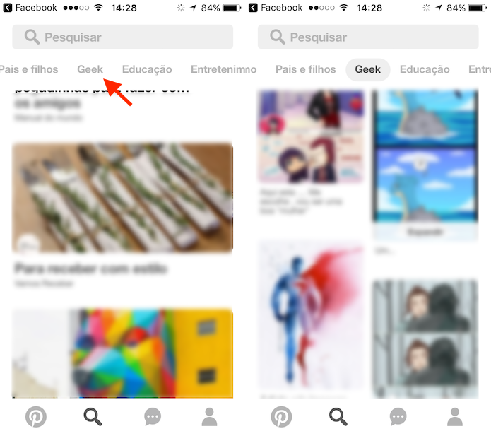 Tela que permite explorar tendências no Pinterest (Foto: Reprodução/Marvin Costa)