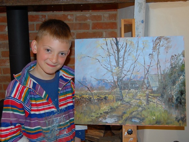 O artista Kieron Williamson, de apenas 9 anos (Foto: Divulgação/BBC)