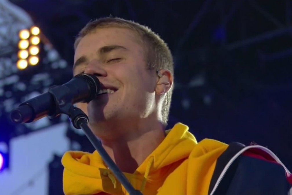 Justin Bieber no One Love Manchester (Foto: Reprodução / Twitter)
