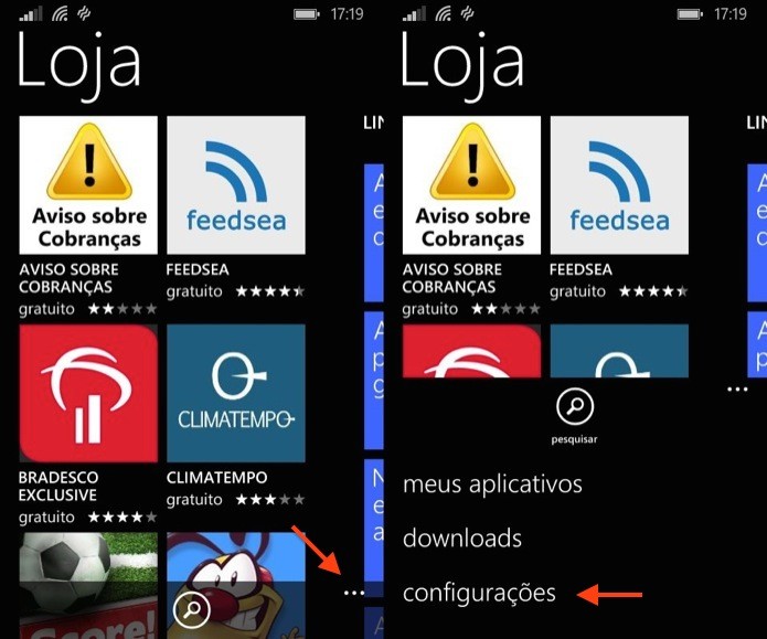 Abra a loja de aplicativos do Windows Phone (Foto: Reprodução/Helito Bijora)