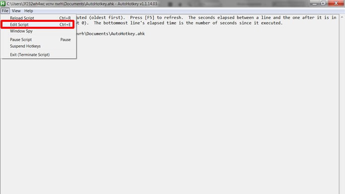 Selecione a opção em destaque na figura para acessar a ferramenta do AutoHotkey e criar seus comandos personalizados (Foto: Reprodução/Daniel Ribeiro)