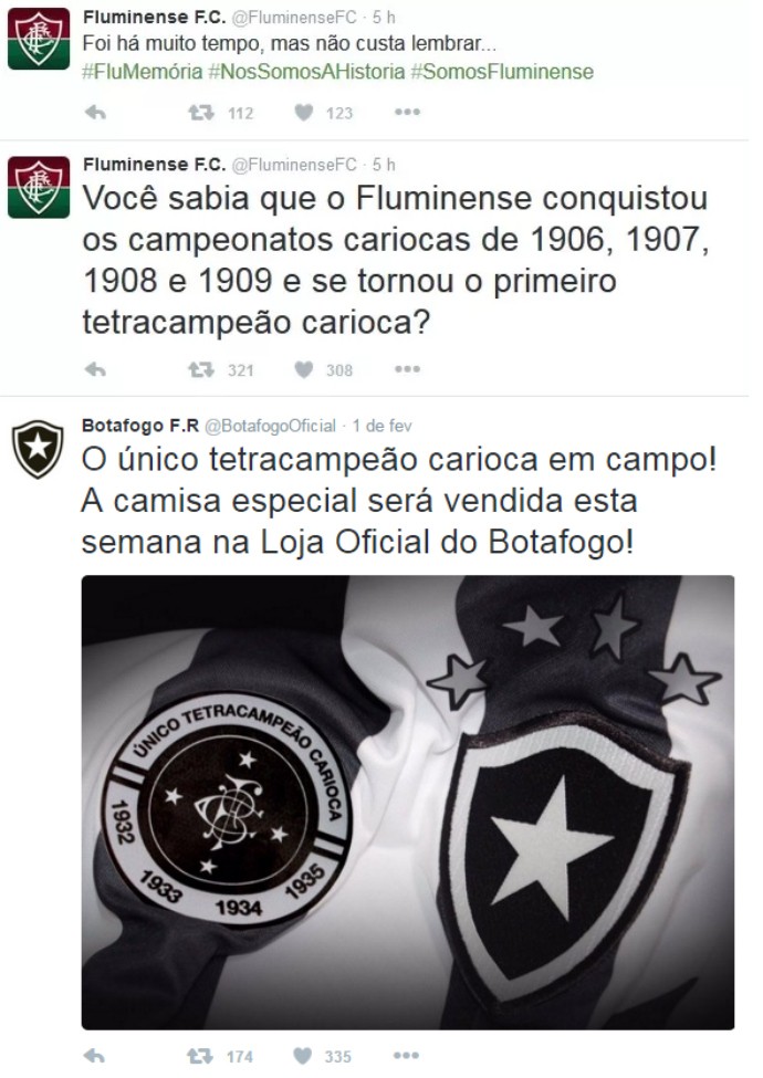 provocações Botafogo e Fluminense (Foto: Reprodução / Twitter)