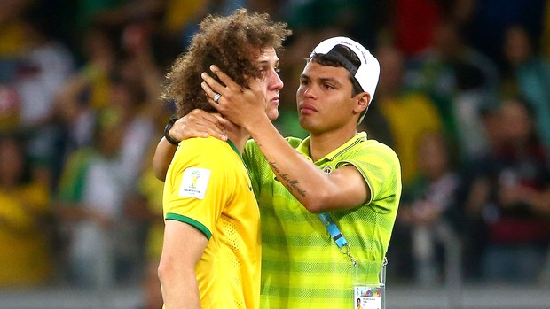 David Luiz e Thiago Silva derrota Brasil x Alemanha (Foto: Getty Images)