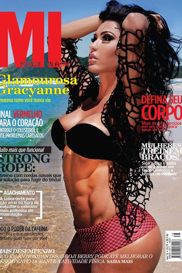 Gracyanne Barbosa em ensaio para Capa da Revista Muscle In Form (Foto: Davi Borges/MF Models Divulgação)