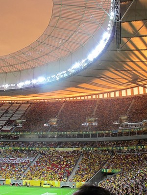 Fotos do tempo durante o jogo no Mané Garrincha, Brasil e Japão (Foto: Janir Junior)