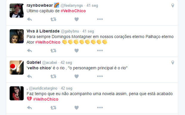 Final de Velho Chico emociona internautas (Foto: Reprodução/Twitter) Final de Velho Chico emociona internautas (Foto: Reprodução/Twitter)
