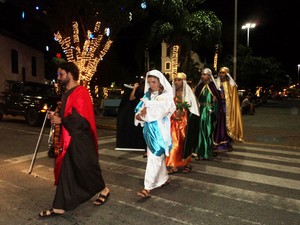 Presépio vivo pelas ruas de Natal (Foto: Ana Levina/Arquivo Pessoal)