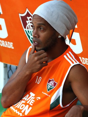 Ronaldinho no treino do Fluminense nas Laranjeiras (Foto: Nelson Perez / Fluminense FC)