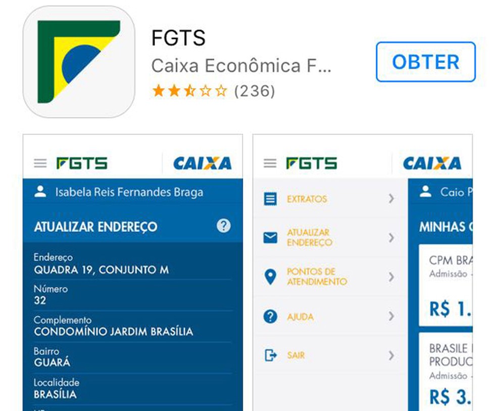 Aplicativo oficial da Caixa Econômica Federal (Foto: Reprodução)