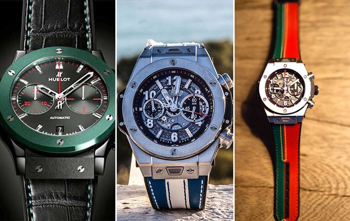 Montagem relógios marca Hublot homenagem seleções (Foto: Editoria de Arte) Montagem relógios marca Hublot homenagem seleções (Foto: Editoria de Arte)