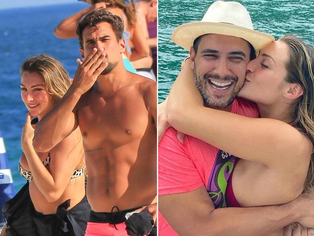 Felipe Roque curte praia com Sofia Starling, ex-namorada de André Marques (Foto: Fabricio Pioyani/AgNews e Reprodução/Instagram)
