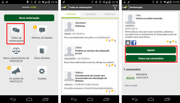 Deixe seu comentário e seu apoio a outras reclamações (Foto: Reprodução/Paulo Alves)