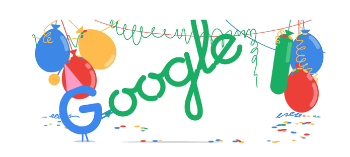 Doodle criado para anivers&aacute;rio de 18 anos do Google (Foto: Reprodu&ccedil;&atilde;o/Felipe Vinha)