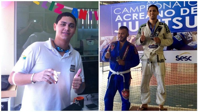 Júnior Magalhães eu atleta antes e depois (Foto: Arquivo pessoal)