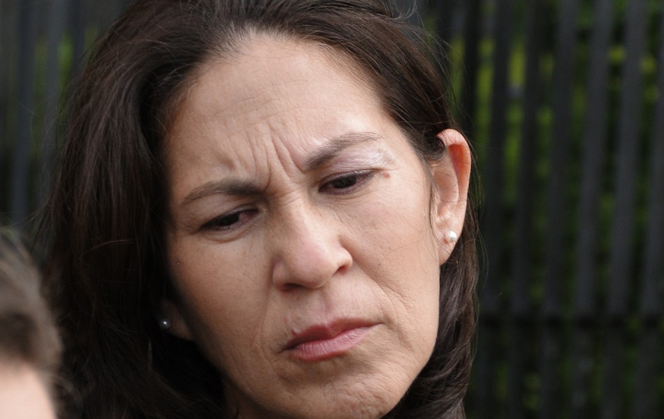 19.nov.2012 - Sônia de Fátima Moura, mãe de Eliza Samudio, diz confiar na condenação de todos os réus (Foto: Pedro Triginelli/G1)