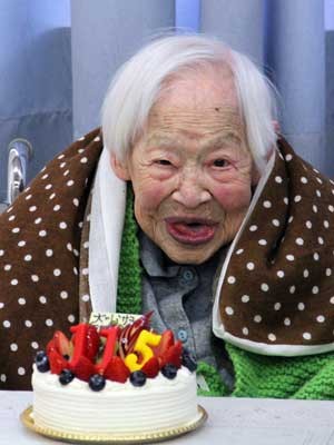 Misao Okawa, a mulher mais velha do mundo (Foto: AFP Photo)