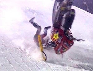 FRAME Caleb Moore queda de snowmobile competição (Foto: Reprodução) FRAME Caleb Moore queda de snowmobile competição (Foto: Reprodução)