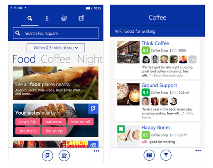 Novidade chega para WP: Foursquare libera app para usuários com mesmas funcionalidades de Android e iOS (Foto: Divulgação/Foursquare) Novidade chega para WP: Foursquare libera app para usuários com mesmas funcionalidades de Android e iOS (Foto: Divulgação/Foursquare)