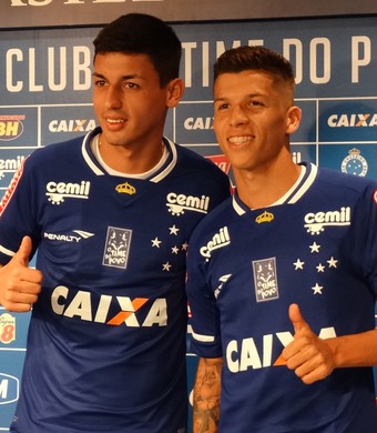 Marciel e Bruno Nazário são apresentados pelo Cruzeiro (Foto: Marco Astoni)