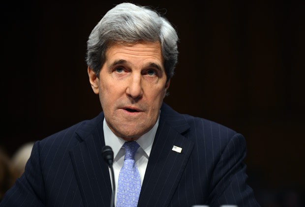 O senador John Kerry, futuro secretário de Estado dos EUA, durante audiência no Senado nesta quinta-feira (24) (Foto: AP)