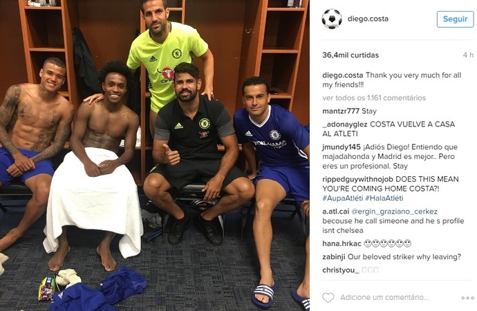 Diego Costa Chelsea (Foto: Reprodução/Instagram)