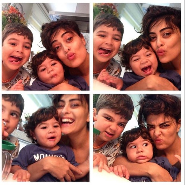Juliana Paes com os filhos (Foto: Reprodução/ Instagram)