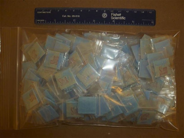 Criança levou 249 saquinhos com mais de 3 kg de heroina para creche nos EUA (Foto: Reprodução/Facebook/Delaware State Police)