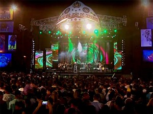 Palco do Maior São João do Cerrado durante show da dupla Pedro Paulo e Matheus (Foto: TV Globo/Reprodução) Palco do Maior São João do Cerrado durante show da dupla Pedro Paulo e Matheus (Foto: TV Globo/Reprodução)