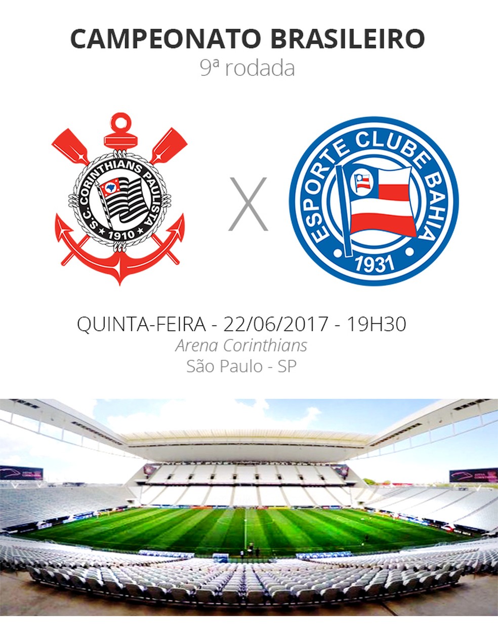 Rodada #9: tudo o que você precisa saber sobre Corinthians x Bahia