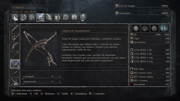 A Lâmina de Sepultamento é uma das armas mais equilibradas do jogo (Foto: Reprodução/Victor Teixeira)