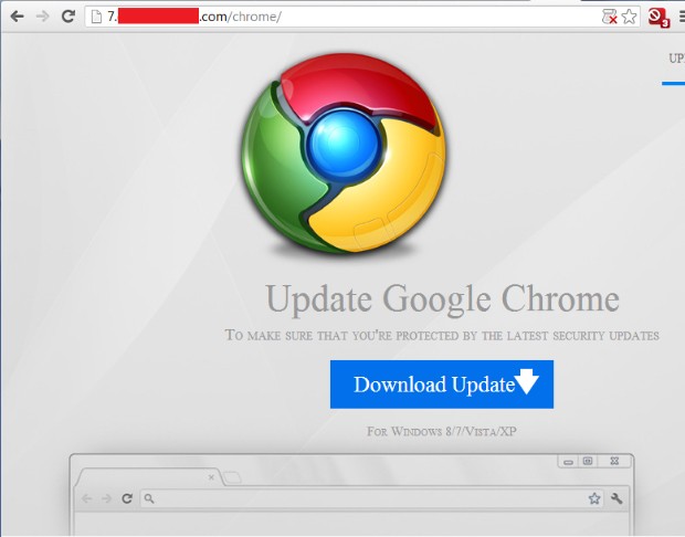 Para Chrome, kit de ataque desiste de explorar falhas e exibe página específica para enganar internauta. (Foto: Reprodução/Blue Coat)