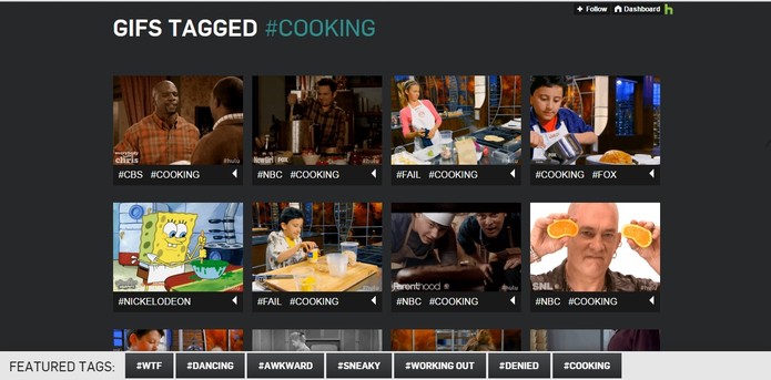 Os GIFs são separados por hashtags que facilitam a pesquisa (Foto: Reprodução/Hulu)
