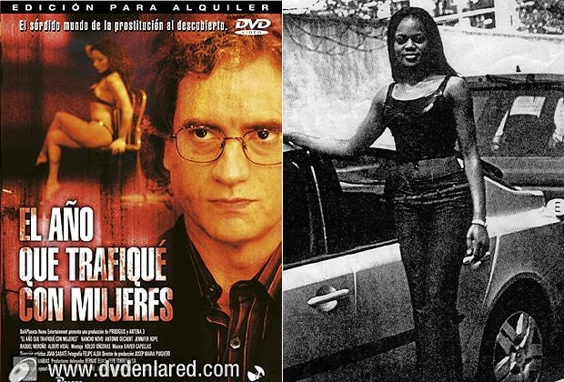 À esquerda, imagem do filme inspirado em uma obra de Salas. À direita, Edith Napoleon, a prostituta nigeriana assassinada (Foto: Reprodução)