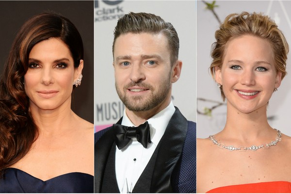 Sandra Bullock. Justin Timberlake e Jennifer Lawrence foram algumas das celebridades que tiveram que lidar com o bullying quando eram mais novos (Foto: Getty Images)