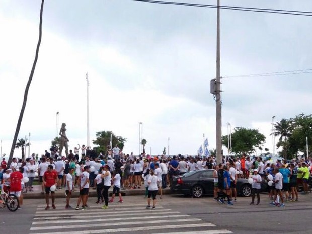 Ato de coopistas e assessorias esportivas pede reforço na segurança em Fortaleza (Foto: Elias Bruno/Arquivo Pessoal)