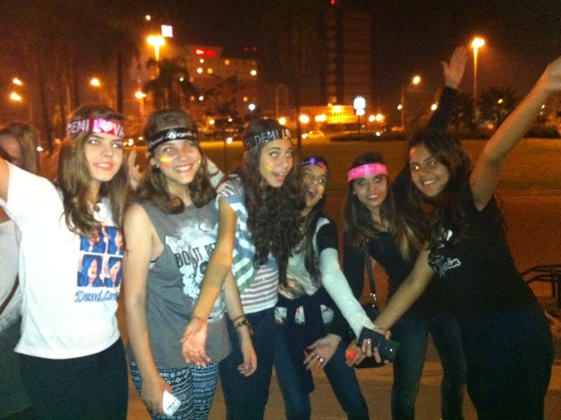 Grupo de seis amigas foram juntas ao show da cantora pop em Porto Alegre (Foto: Gabriel Galli/G1)