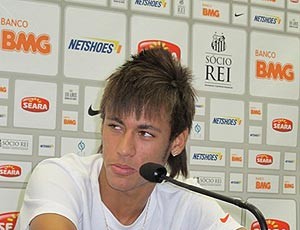 Neymar, coletiva, Santos (Foto: Lincoln Chaves)