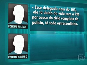Áudio mostra como policial militar se referiu a delegado como estressadinho (Foto: TV Globo/Reprodução)