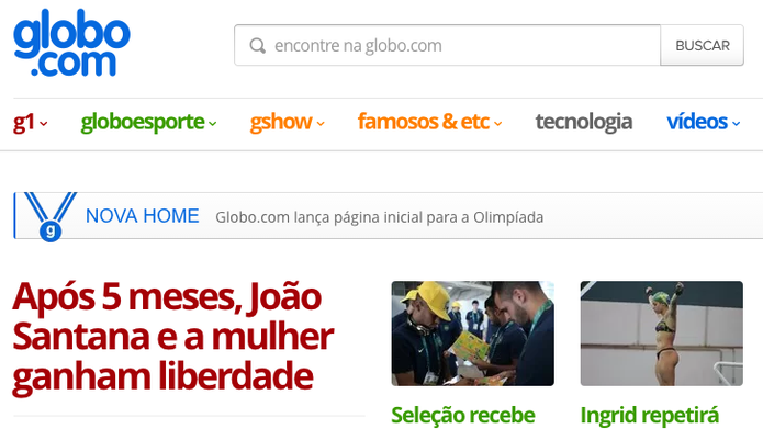 Home da Globo.com convida usuários para conhecer a nova versão da página (Foto: Reprodução/TechTudo)