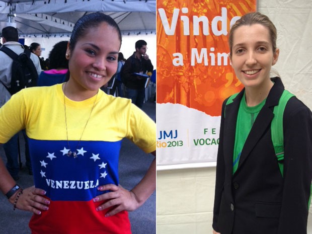 Estafani Lecano, 21 anos, Venezuelanae Claudia Giampietro, 27 anos, italiana (Foto: Perla Rodrigues/G1)