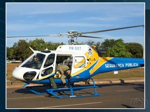 Helicóptero está em uma oficina credenciada, em Goiás (Foto: Reprodução/TV Anhanguera)