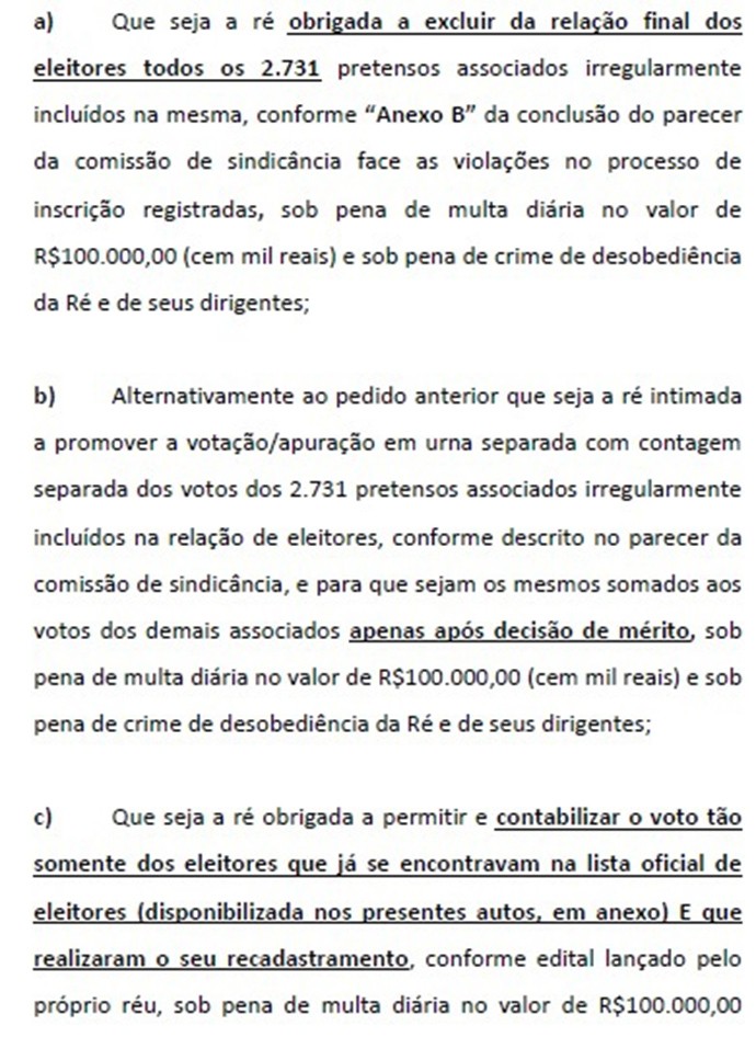 Vasco - ação na Justiça chapa Julio Brant (Foto: Reprodução)