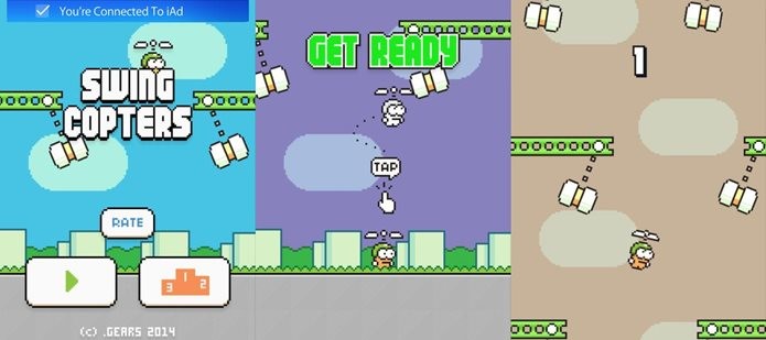 Swing Copters é o novo desafio para os amantes de Flappy Bird (Foto: Divulgação)